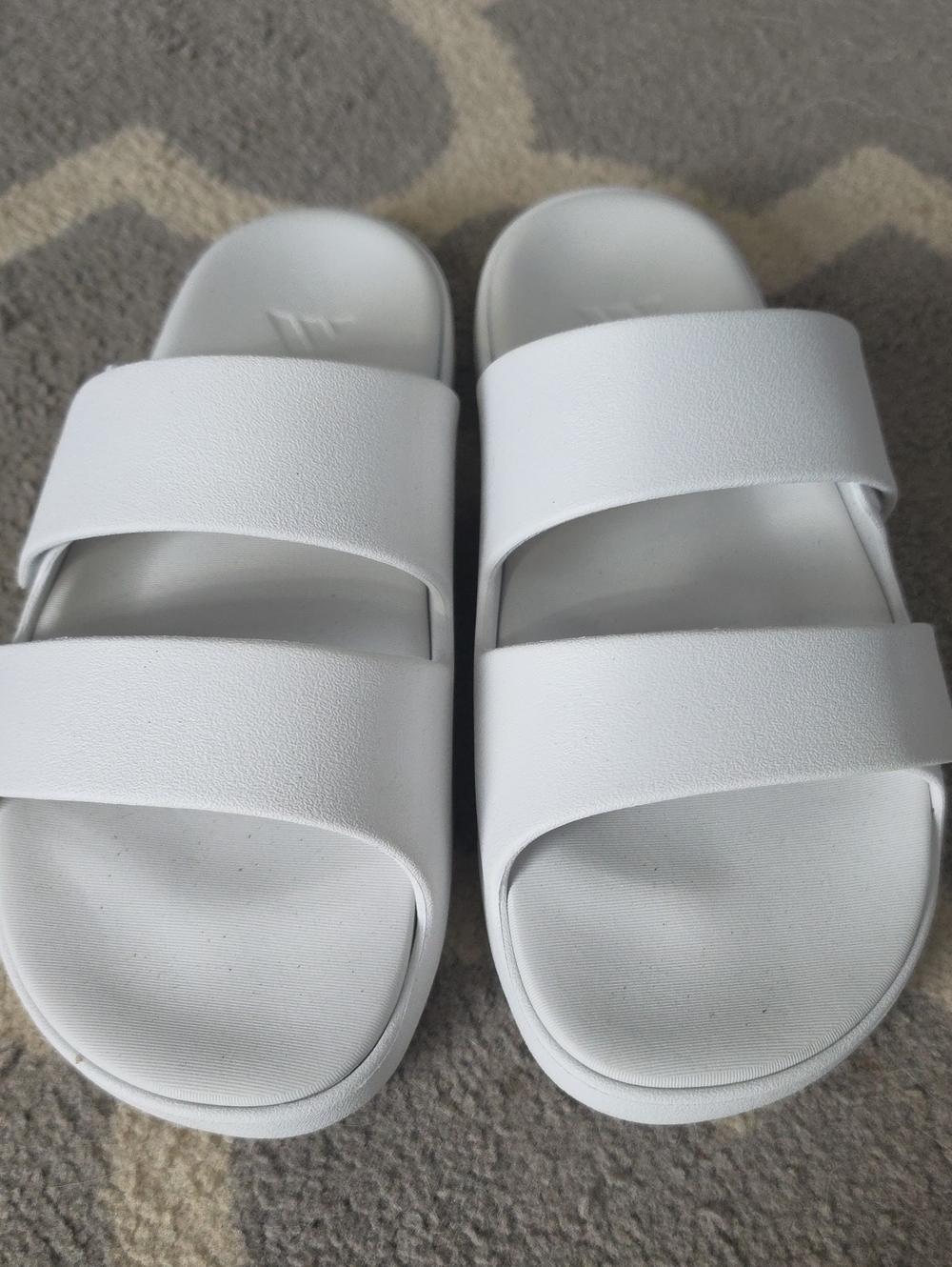 Women's White Double-Strap Slide Sandals NWT